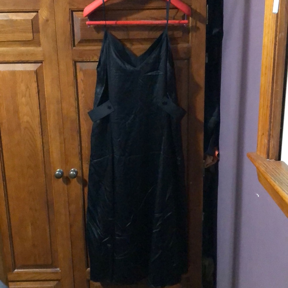 NWT $495 rag & bone black silk Hugo tank dress l - Picture 6 of 11